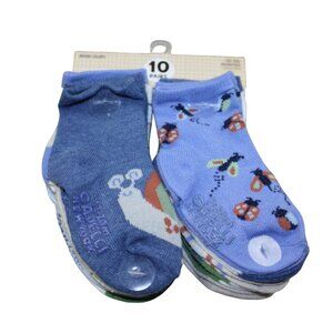 Capelli New York Socks 10-Pack Infant Boys Size 12-24 months Bugs Snail Blue NWT